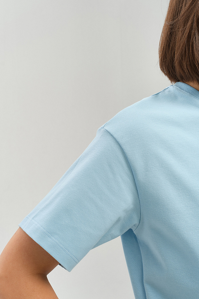 Футболка с принтом Limit Голубой/Яблоня_14436