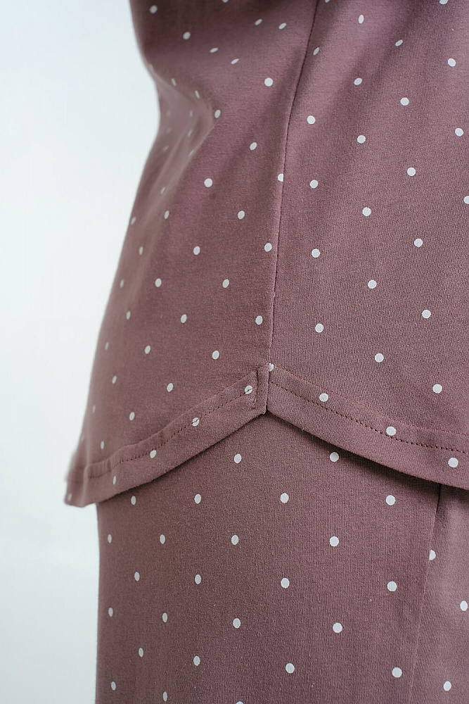 Рубашка из хлопка с длинным рукавом горох Slow beauty_7448