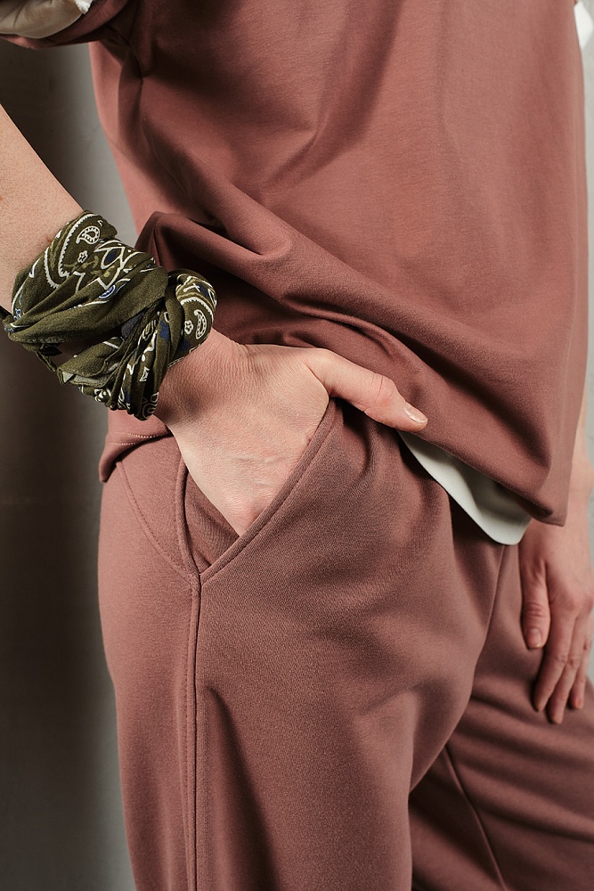 Брюки из футера Weekend Корица_19409