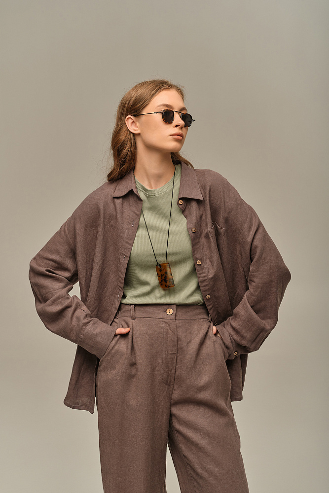 Футболка трикотажная в рубчик Flat Олива_15939