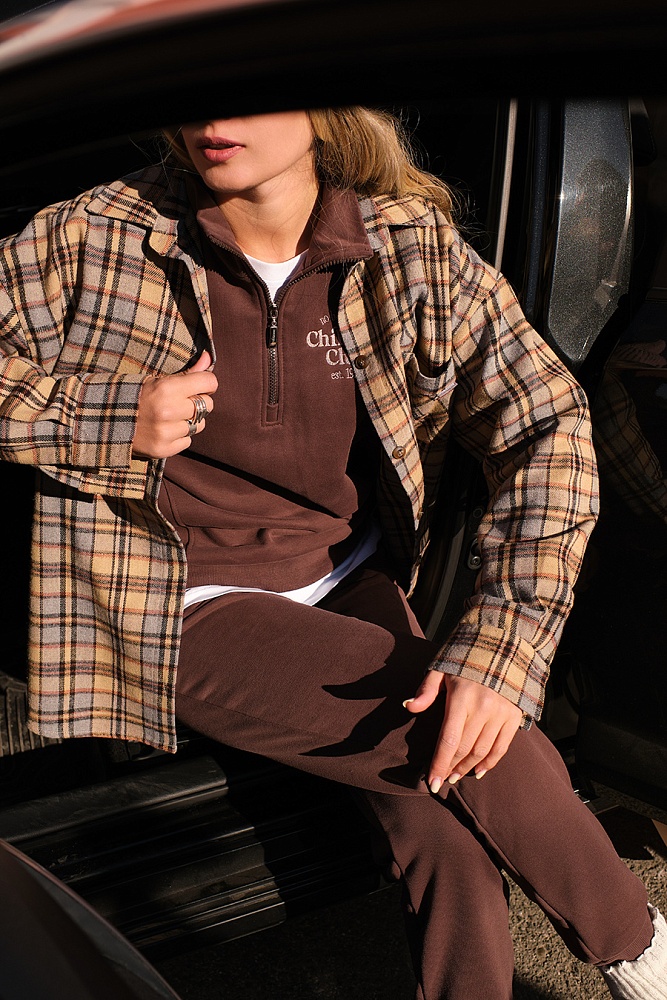 Брюки из футера Jessie Шоколад_17806