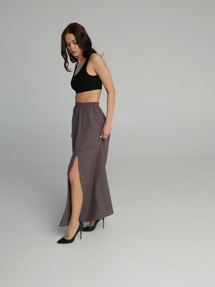 Юбка изо льна Sonet Шоколадный_10286