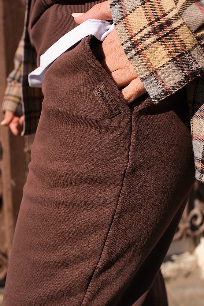 Брюки из футера Jessie Шоколад_17805