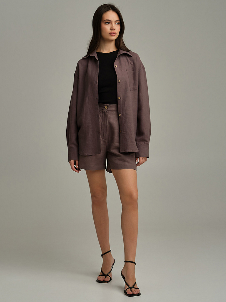 Шорты изо льна Sonet Шоколадный_10316