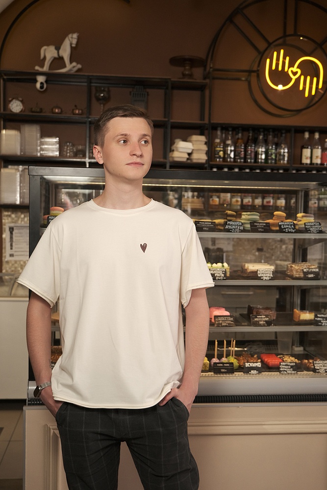 Футболка оверсайз Espresso Молочный/Сердце_16506