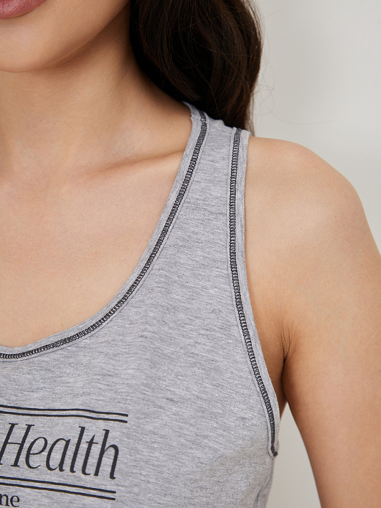 Пижама из эластичного хлопка, комплект Medea Серый меланж_13971