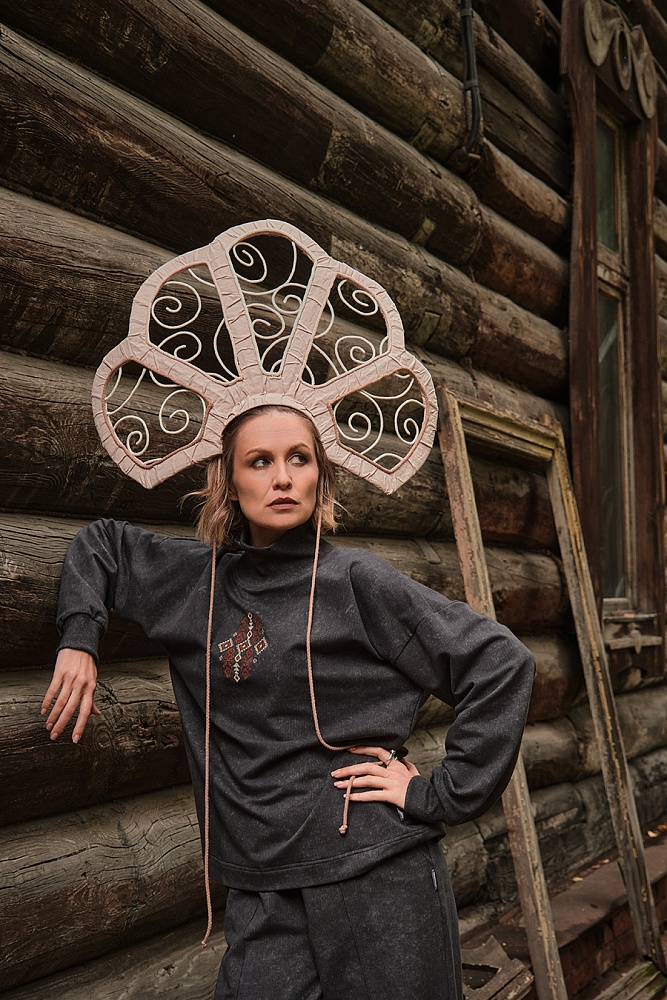 Лонгслив из футера Future Серый туман_17108