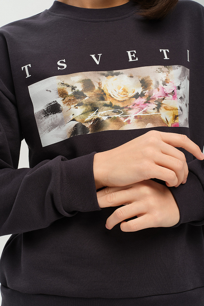 Свитшот из футера Art place Графит/Роза_14484