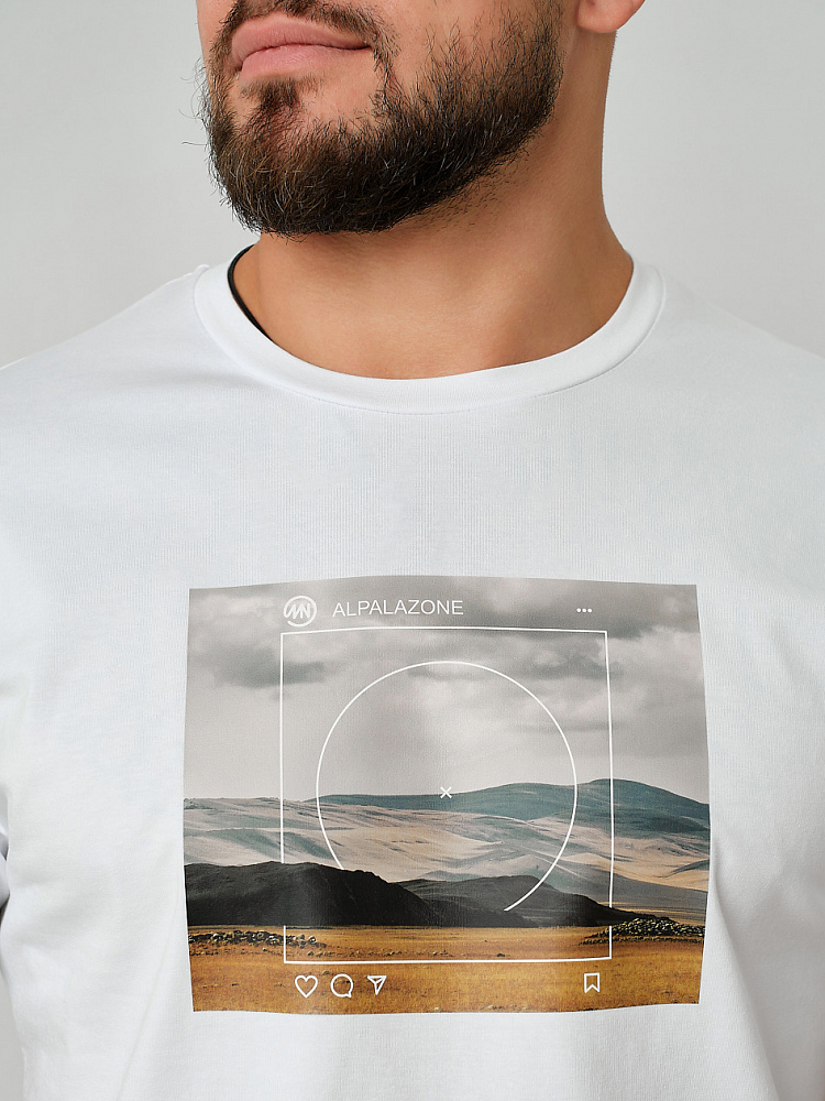 Футболка мужская с принтом David Белый/Степь_9142