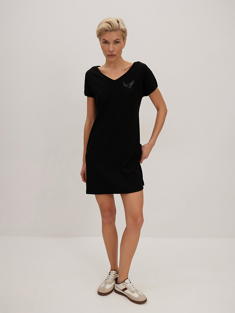 Платье в рубчик Basic Черный_13310