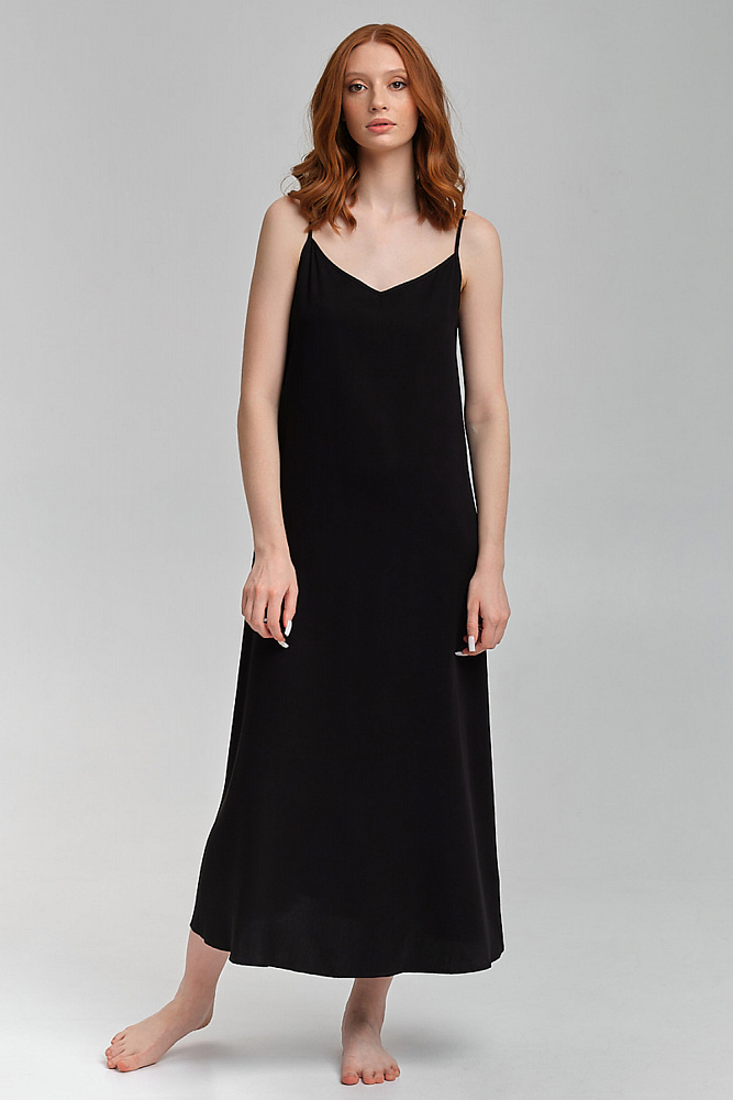 Сорочка из струящегося штапеля Pretty Черный_9011