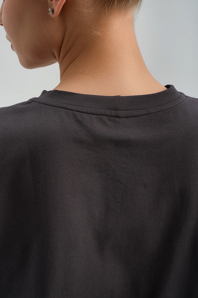 Футболка оверсайз с принтом Altai woman Графит/Облака_17909