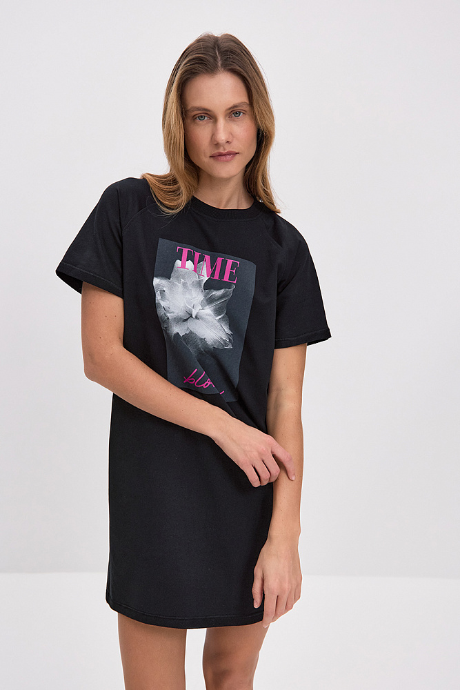 Платье из футера 2х нитки  Urban chic Черный_14120