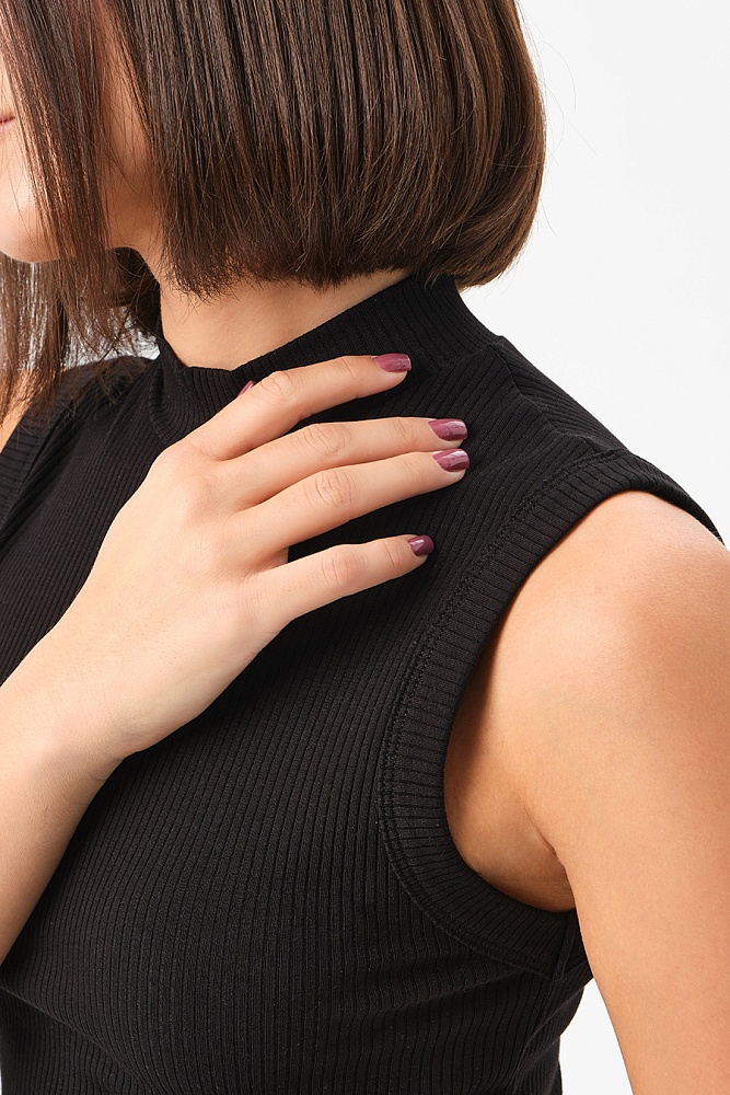 Майка со стойкой Flat Черный_16848