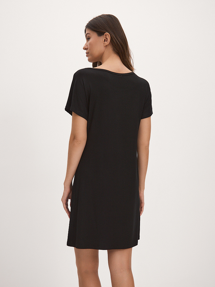 Платье из вискозы с кружевом Peris Черный_13365