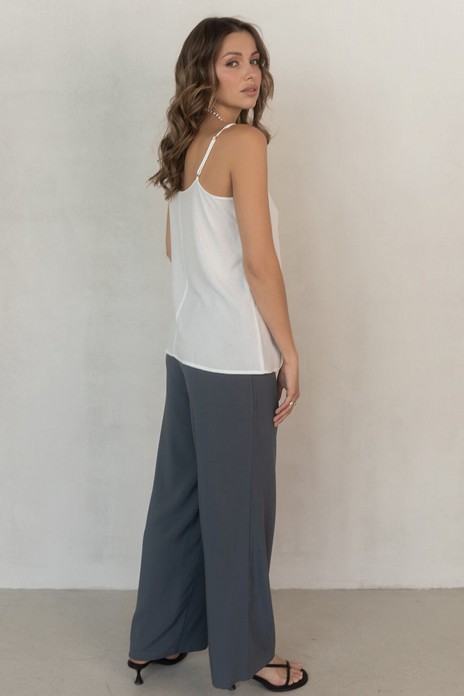 Топ из струящегося штапеля Pretty Белый_6942