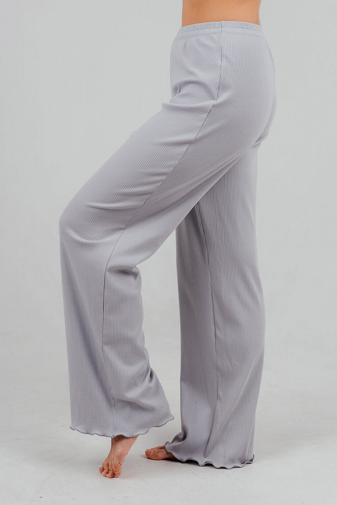 Брюки трикотажные в рубчик Flat Серый_7939