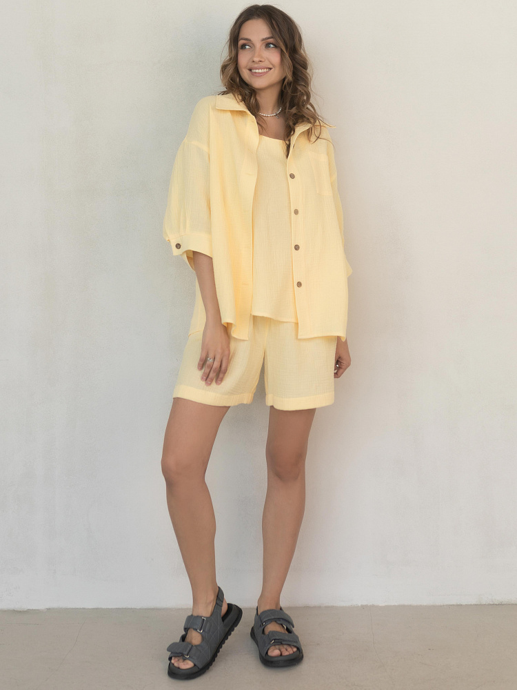 Шорты из хлопка Simple Желтый_12404