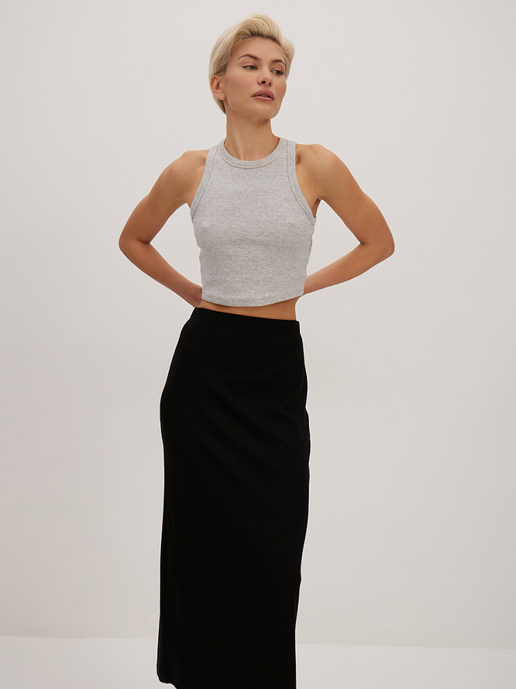 Юбка из рубчика Basic Черный_13917