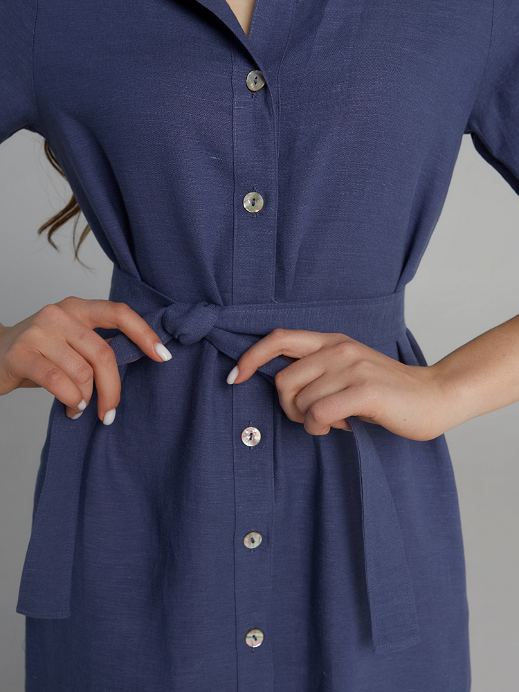 Платье изо льна Sonet Дымчато-синий_12999