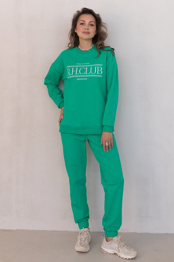 Свитшот из легкого эластичного футера Urban chic Зеленый_5812