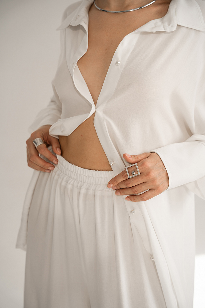 Брюки широкие Wedding Молочный_15499