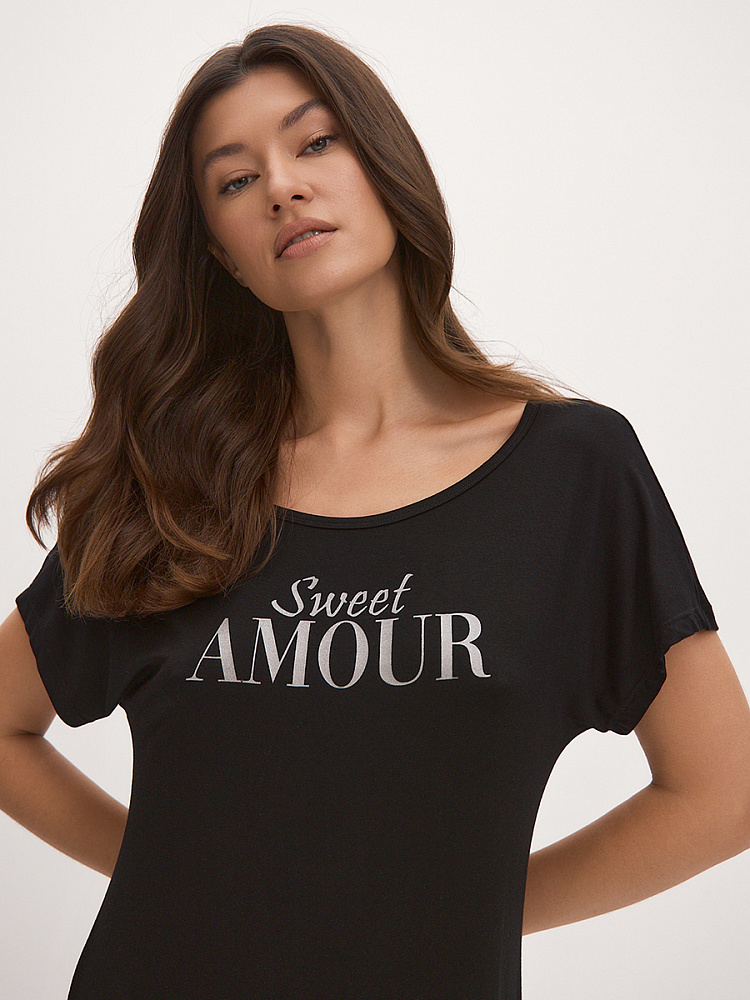 Платье из вискозы с кружевом Peris Черный_13368