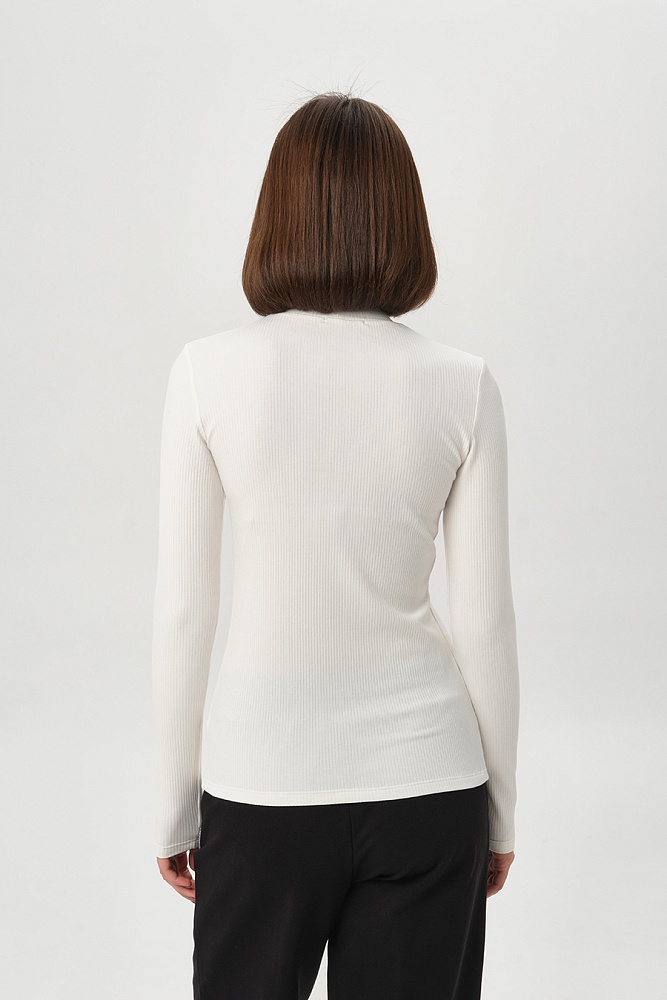 Лонгслив трикотажный в рубчик Flat Молочный_16904