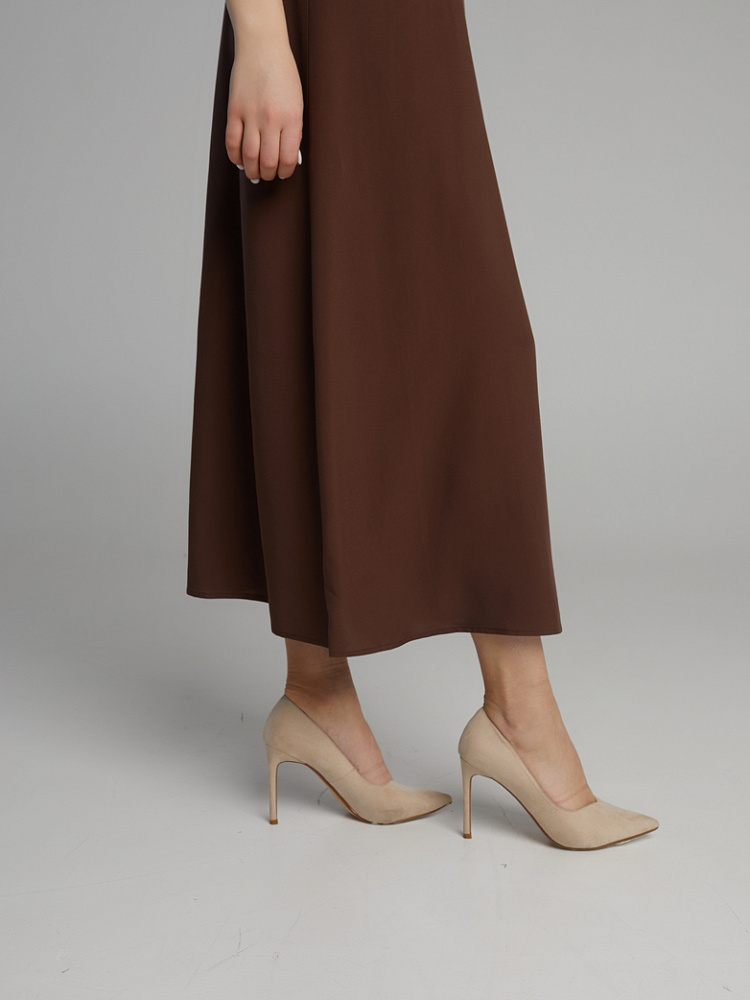 Сорочка из струящегося штапеля Pretty Каштановый_10084