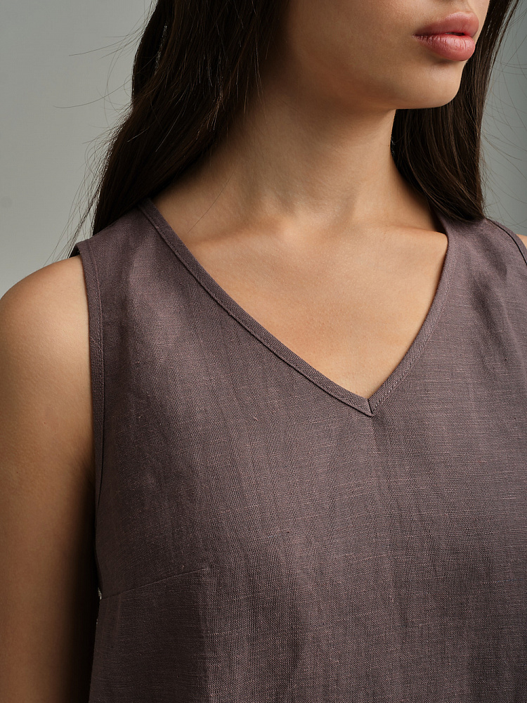 Топ изо льна Sonet Шоколадный_9854