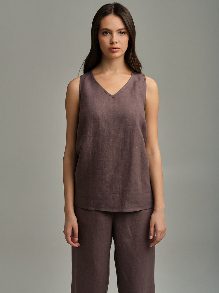 Топ изо льна Sonet Шоколадный_9851