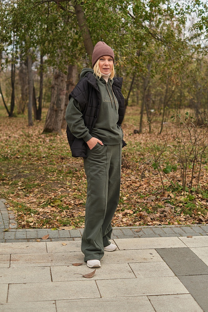 Брюки из футера Lori Зеленая хвоя_17791