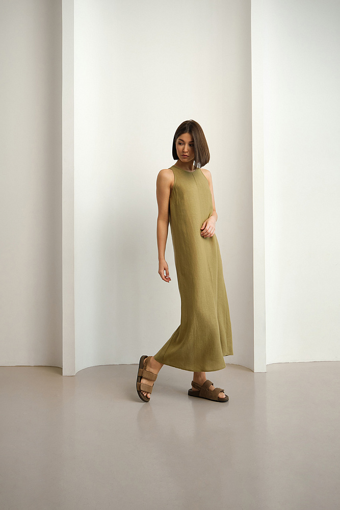 Платье изо льна Sonet Хаки_15135