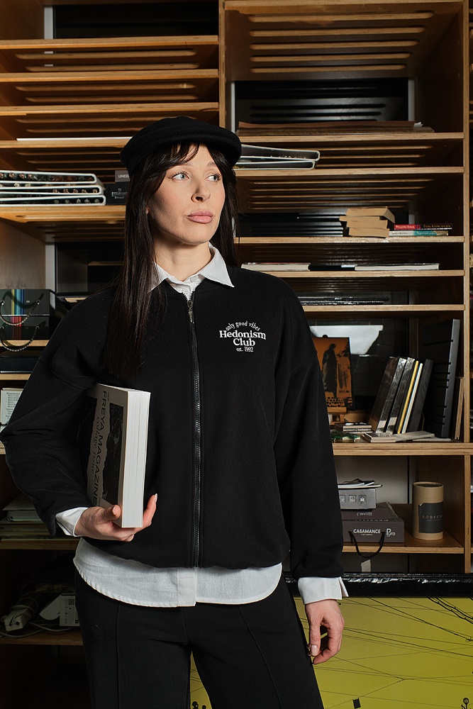 Бомбер из футера Jessy Черный_19166