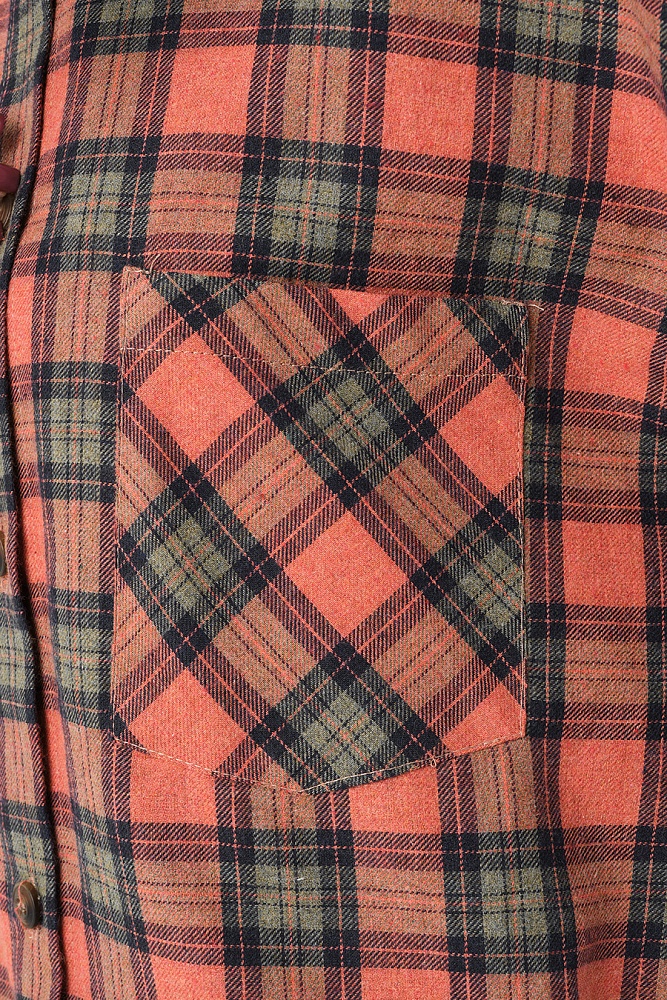 Рубашка в клетку из хлопка City Оранжевая клетка_16930