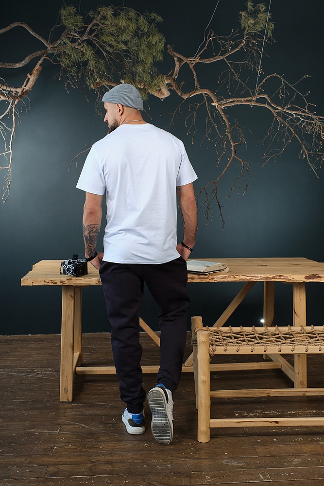 Футболка мужская с принтом Altai man Белый/Горы чб_18678