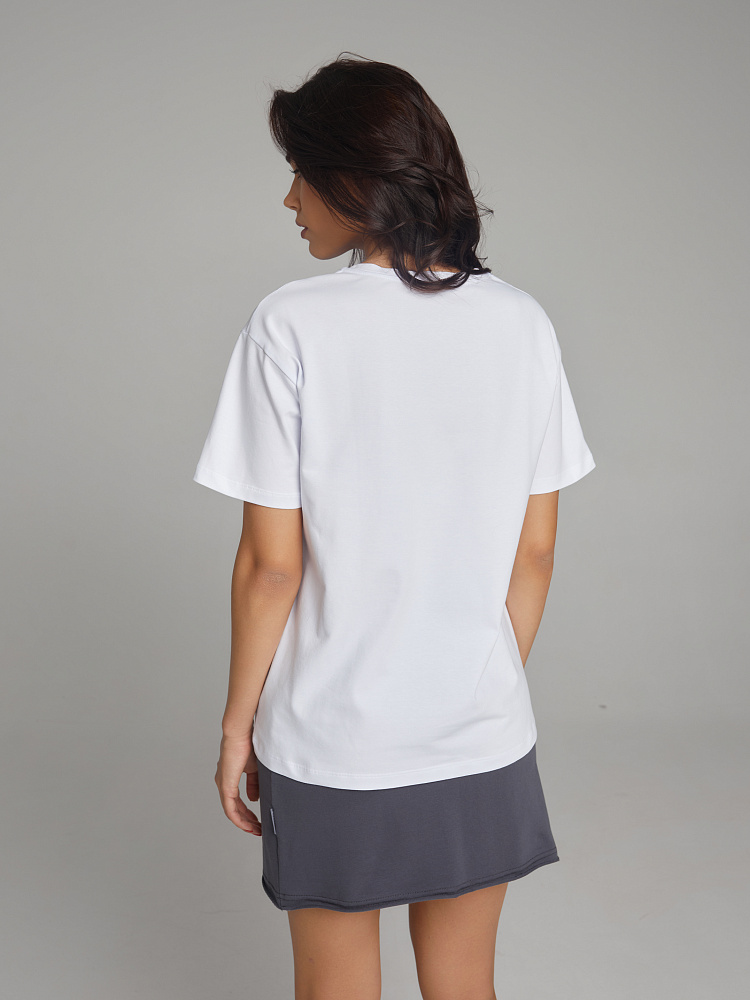 Футболка из эластичного хлопка с принтом Bloom Белый/Mini_10402