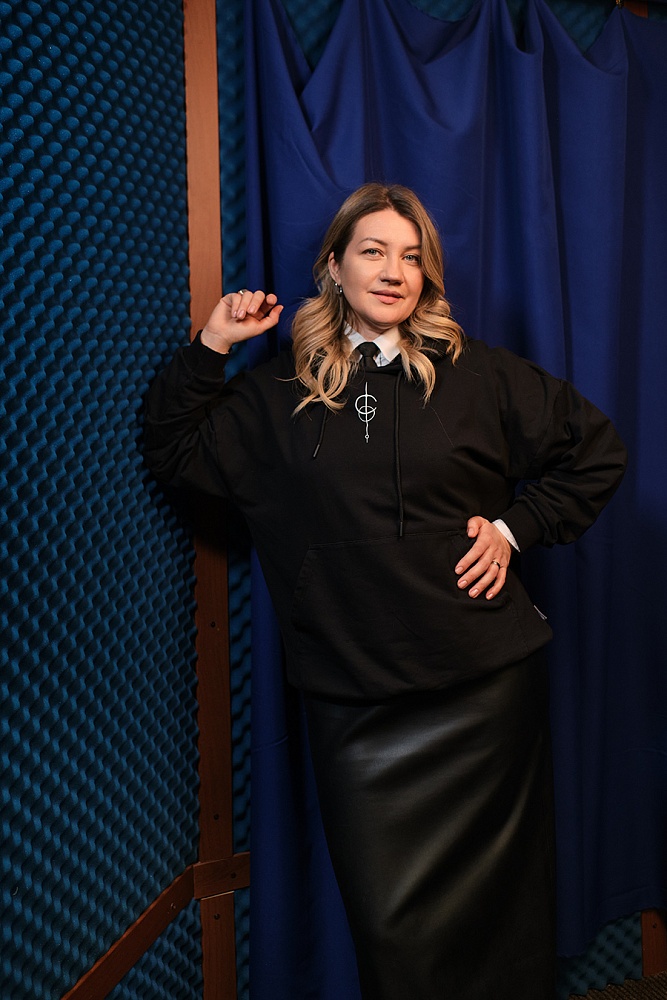 Худи из футера  Звучи Черный_17667