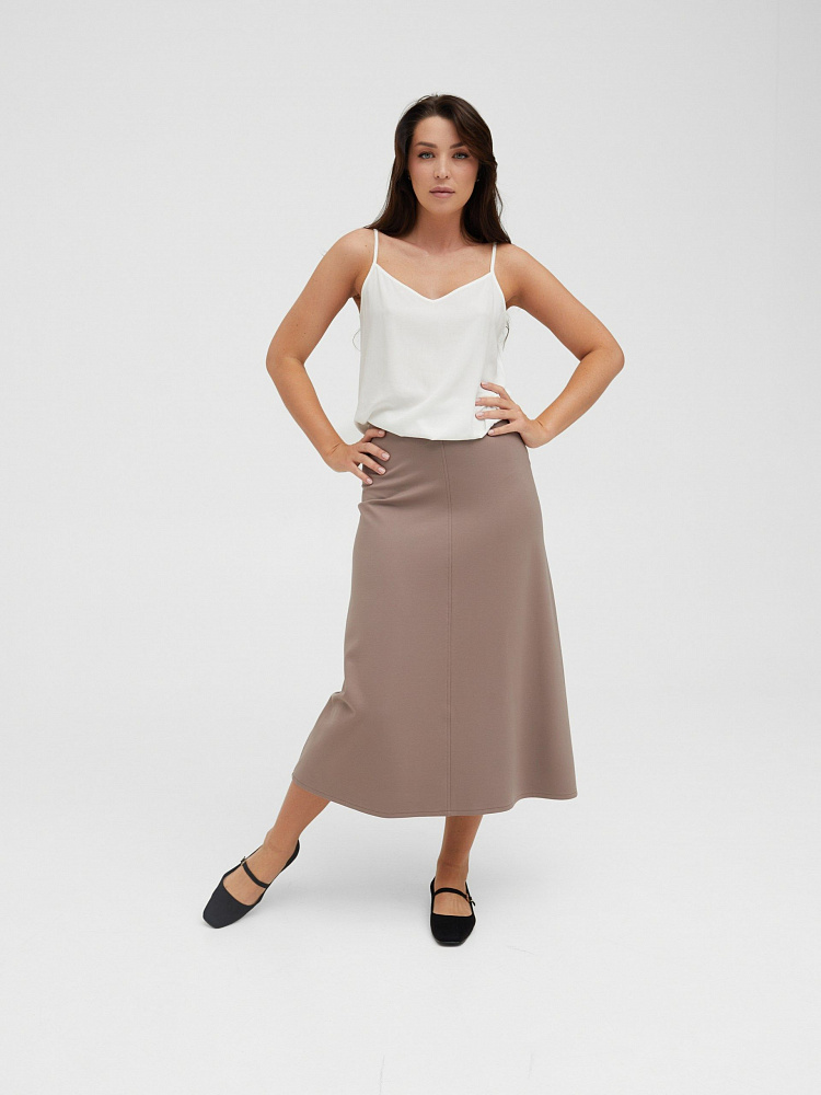 Юбка трапеция Jersey Капучино_11986