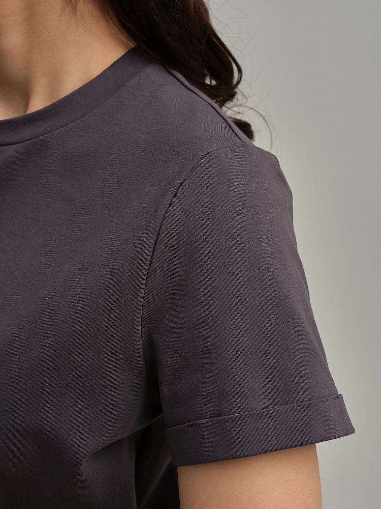 Футболка из эластичного хлопка Nelly Графит_11097