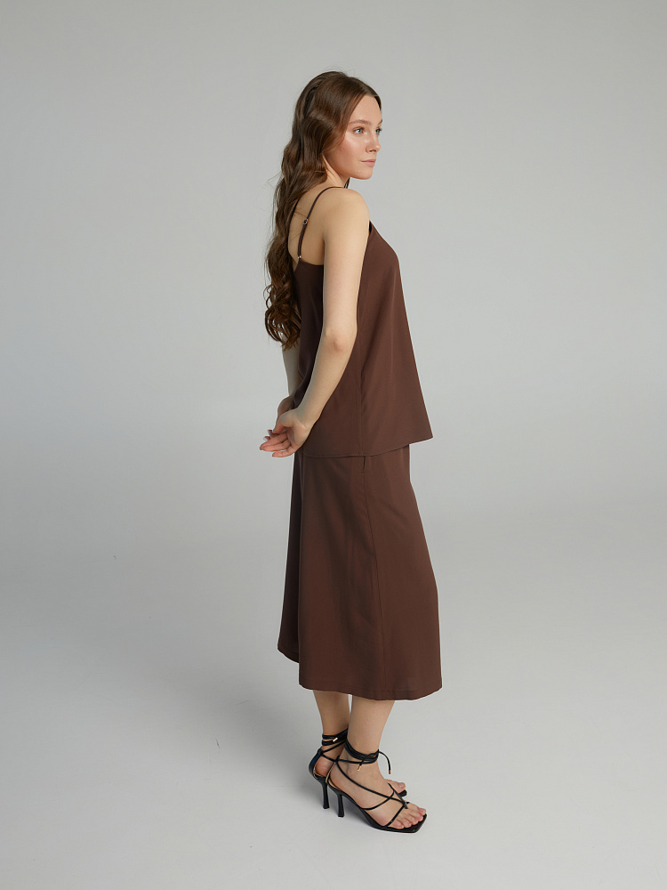 Кюлоты из струящегося штапеля Pretty Каштановый_10468