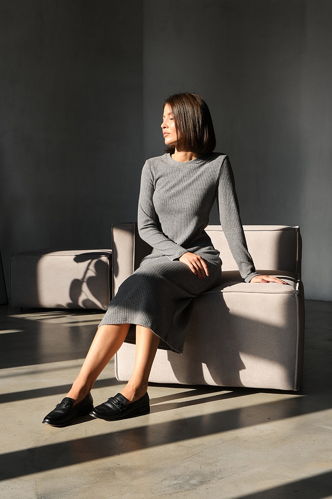 Платье Cozy Soft Серый меланж_17023