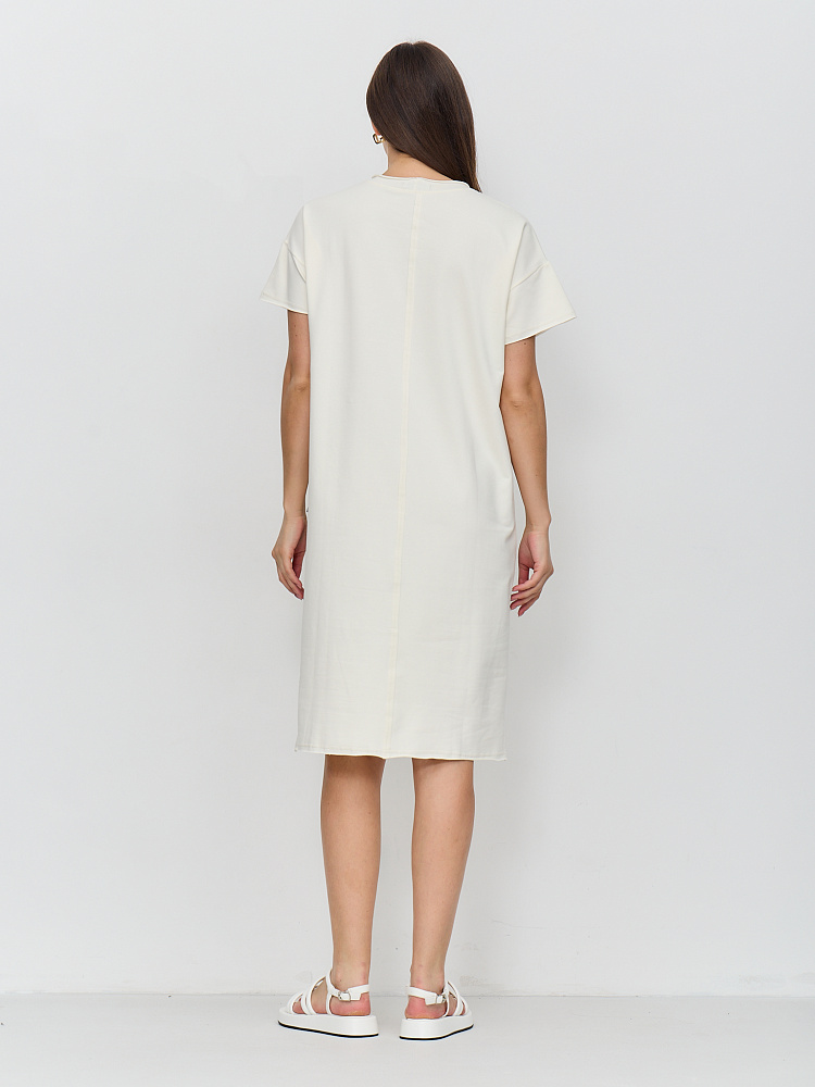 Платье длинное из футера Urban chic Молочный_10735