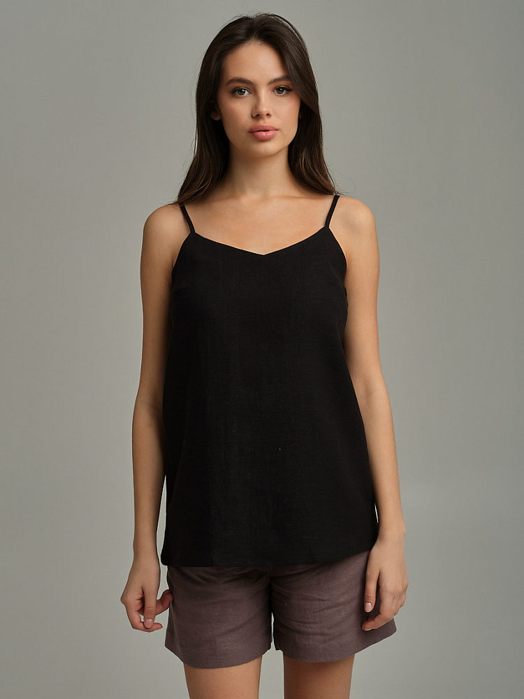 Топ изо льна Sonet Черный_9888