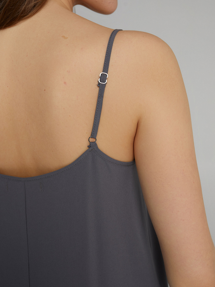 Сорочка из струящегося штапеля Pretty Стальной_10158