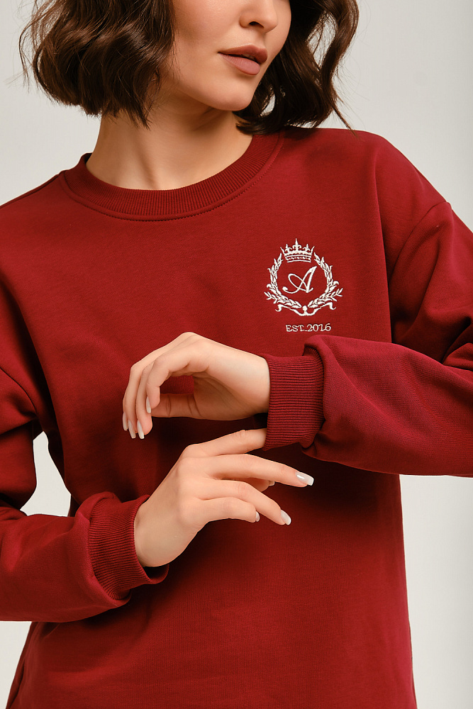 Свитшот с начесом Lori Бордовый_12800