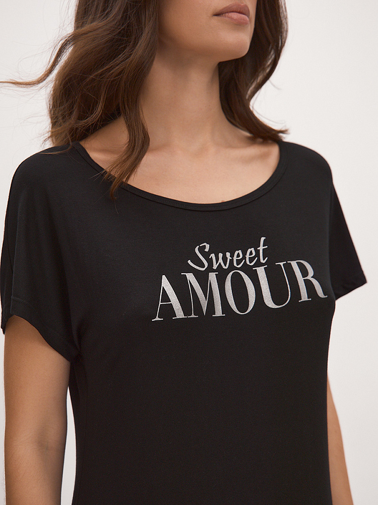 Платье из вискозы с кружевом Peris Черный_13366