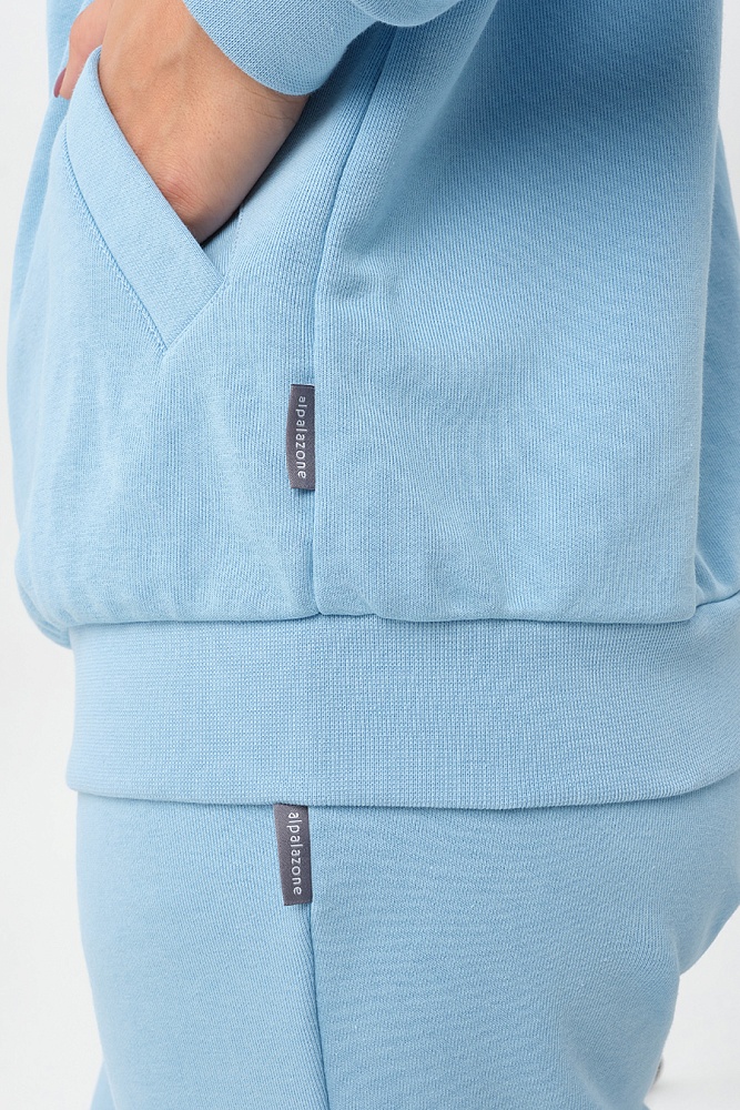 Худи на молнии из футера Art place Голубой_16798