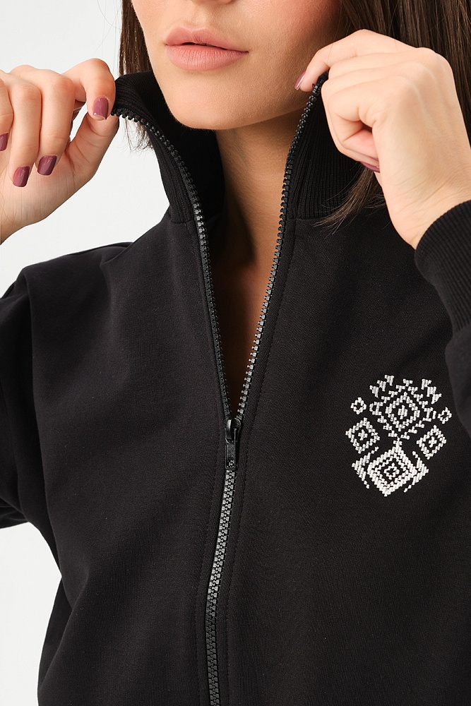 Свитшот на молнии из футера 2х нитка Future Черный_17204