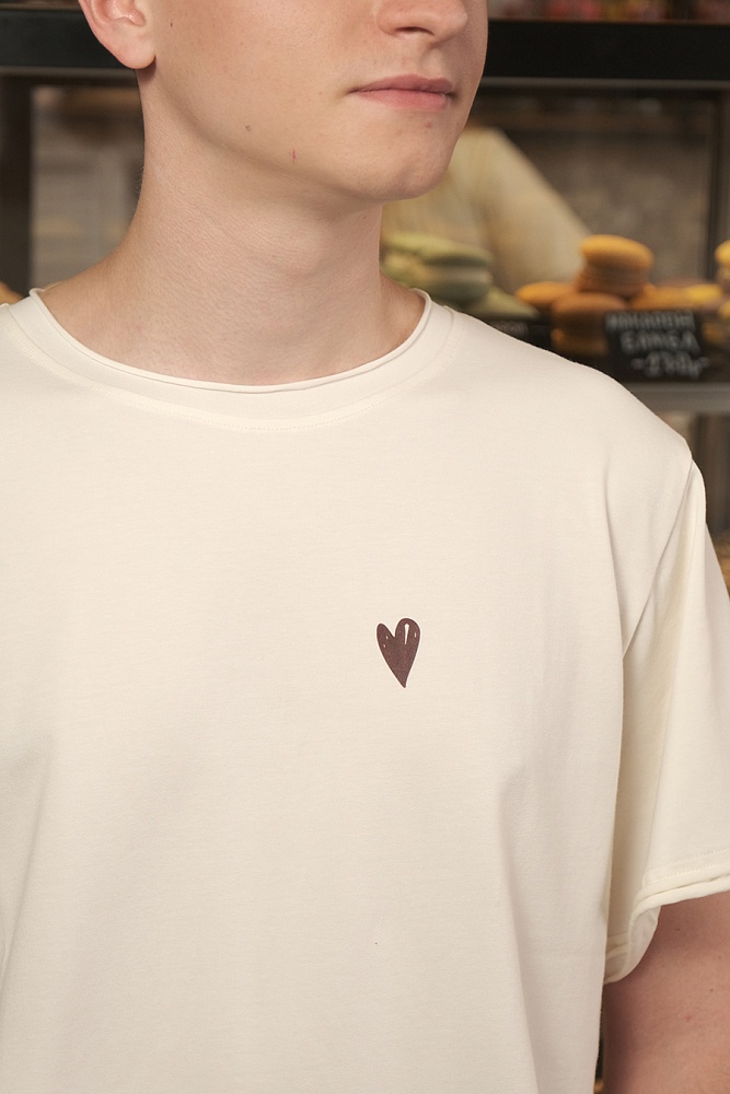 Футболка оверсайз Espresso Молочный/Сердце_16507